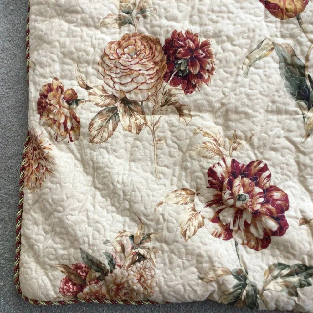 Chris Madden - Full Size Double Sided Floral Print Comforter & Pillow Sham